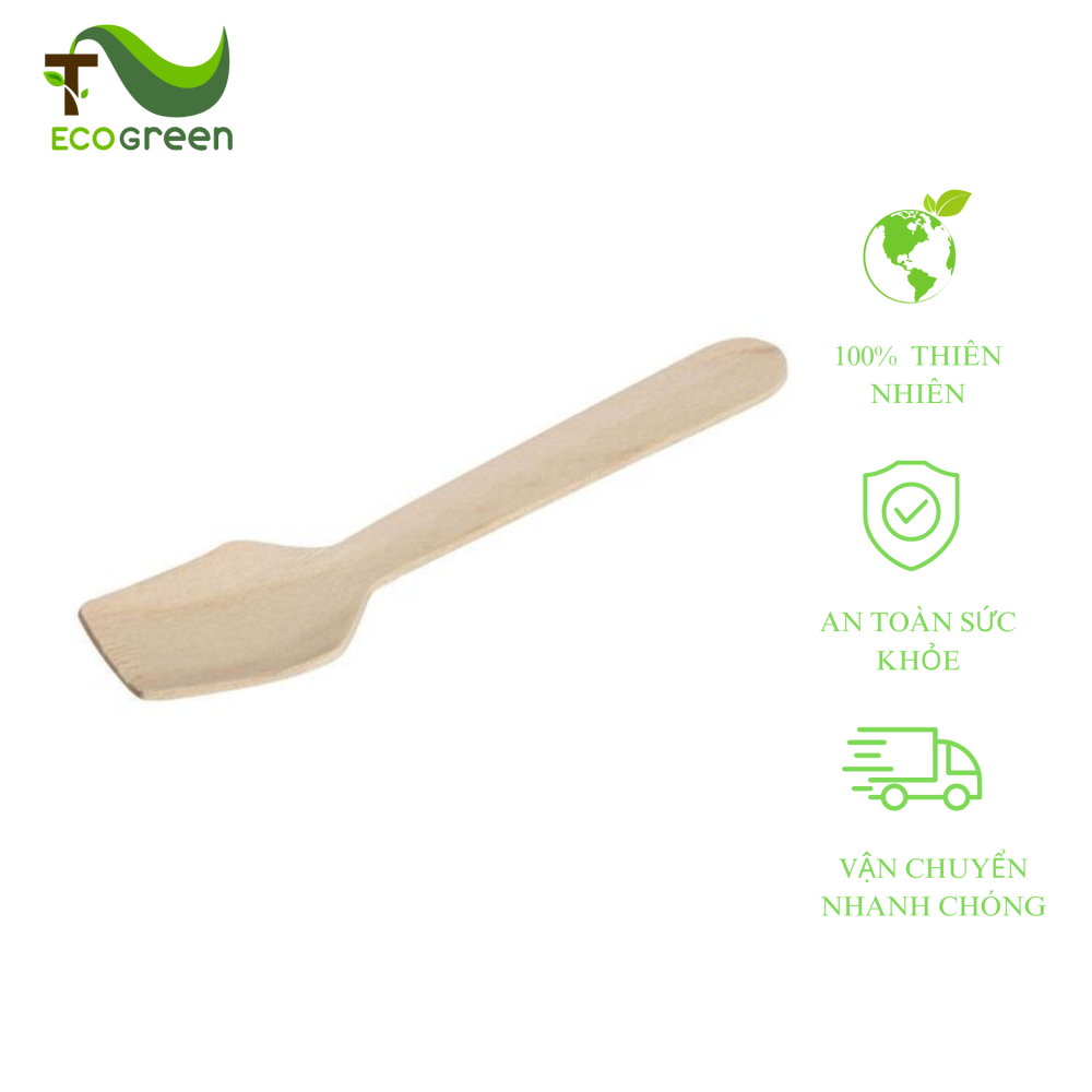 thìa gỗ vuông 10,5cm